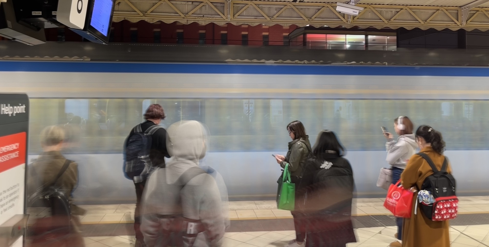 Passengers at Flinders Street station