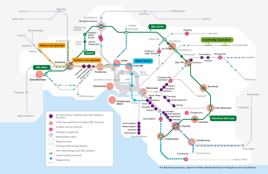 Victorian Planning Authority map of proposed activity centres in Melbourne